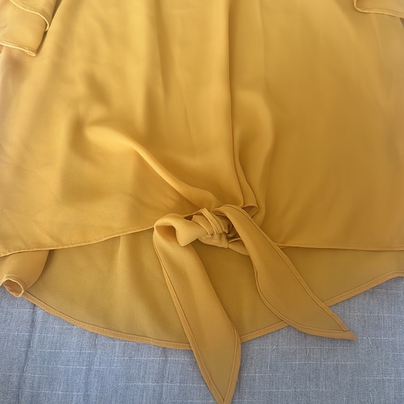 BCX Mustard Yellow Cold Shoulder Top - Picture 5 of 7